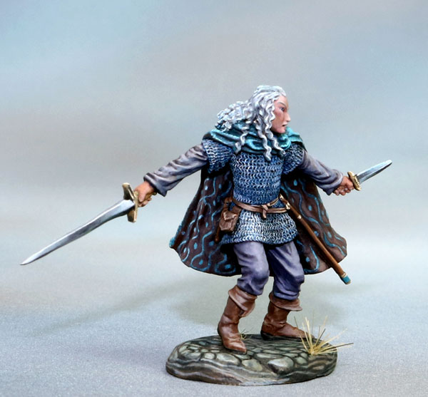 Dual Wield DSM7354 Male Elven Warior Dark Sword Miniatures 